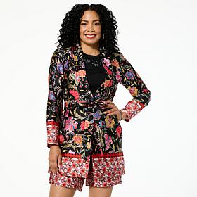 G by Giuliana Black Label Woven Elongated Blazer