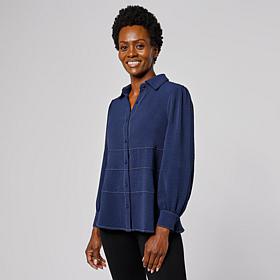 G by Giuliana Button-Down Peplum Blouse