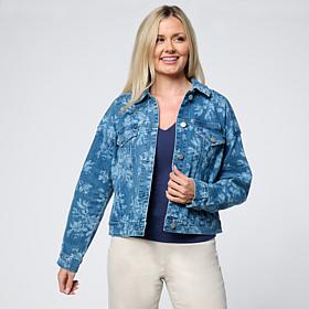 G by Giuliana Denim Jacket with Laser Print