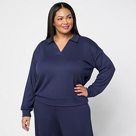 G by Giuliana Diamond Knit Polo Sweatshirt