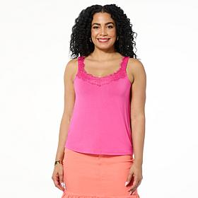G by Giuliana EcoLuxe Tank Top with Lace Trim