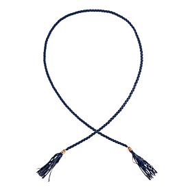 G by Giuliana Faux Leather Braided Tassel Belt