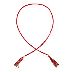 G by Giuliana Faux Leather Braided Tassel Belt