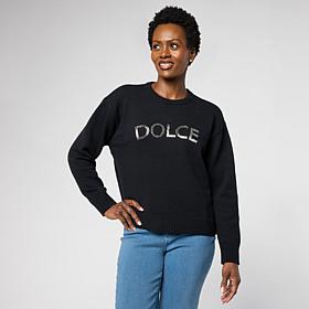 G by Giuliana Full Fashion Sweater with Beaded Embroidery