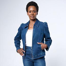 G by Giuliana G5 Stretch Denim Cropped Jacket