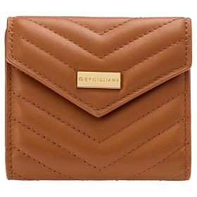 G by Giuliana Lamb Leather Chevron Quilted Flap Wallet