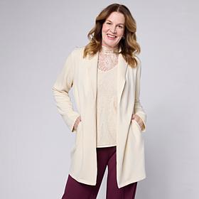 G by Giuliana Marshmallow Knit Shawl-Collar Cardigan