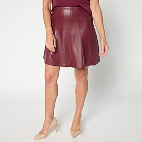G by Giuliana Pleated Faux Leather Skirt