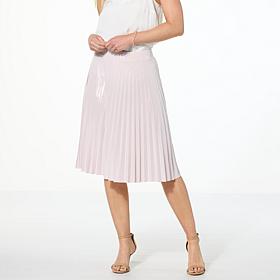 G by Giuliana Pleated Metallic Knit Skirt