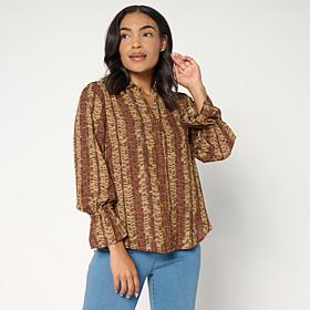 G by Giuliana Printed Button-Down Shirt