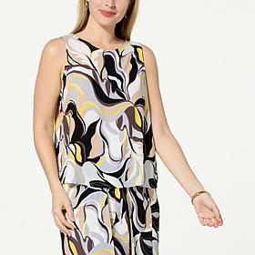 G by Giuliana Printed Challis Sleeveless Shell