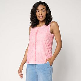G by Giuliana Printed Denim-Like Mesh Top