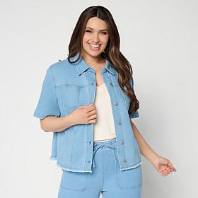 G by Giuliana Short Sleeve Featherweight Denim Jacket