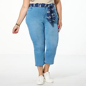 G by Giuliana Stretch Denim Straight-Leg Cropped Jean