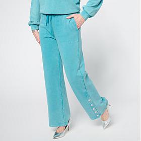 G by Giuliana Sun-Kissed Terry Pant with Snap Detail