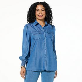 G by Giuliana Tencel Button-Down Top