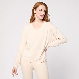 G by Giuliana Textured Gauze Knit V-Neck Pullover Top
