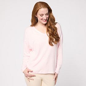 G by Giuliana Textured Gauze Knit V-Neck Pullover Top