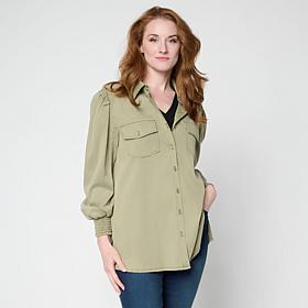 G by Giuliana Woven Featherweight Big Shirt