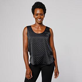 G by Giuliana Woven Satin Rhinestone Tank