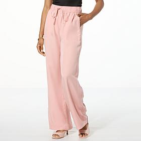 G by Giuliana Woven Tencel Wide-Leg Pant