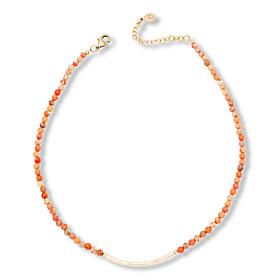 GemHues 16-13/16" Bronze Gemstone Bead Bar Necklace