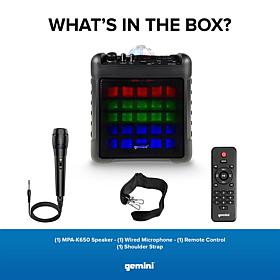 Gemini MPA-K650 Karaoke Party Speaker with Handheld Microphone