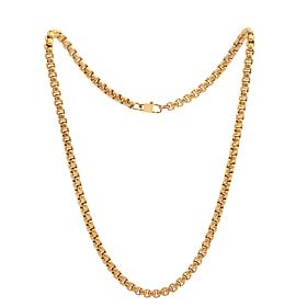 Geoffrey Beene Men's 24" Stainless Steel Pattern Box Chain Necklace
