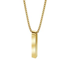 Geoffrey Beene Men's Stainless Steel Polished Vertical Bar Necklace