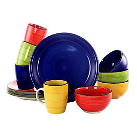 Gibson Home 12-piece Color Vibes Handpainted Stoneware Dinnerware Set