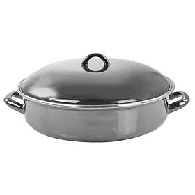 Gibson Home 5-Quart Gray Enamel on Steel Braiser Pan with Lid