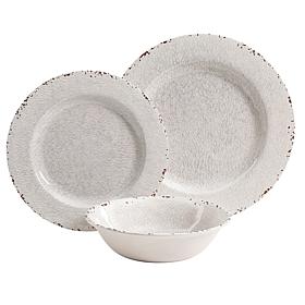 Gibson Home Meilee Melamine 12-piece Dinnerware Set in Ice Crackle