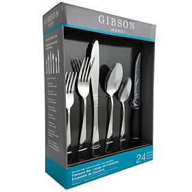 Gibson Home Trillium Plus 24 Peice Flatware Set with 4 Steak Knives