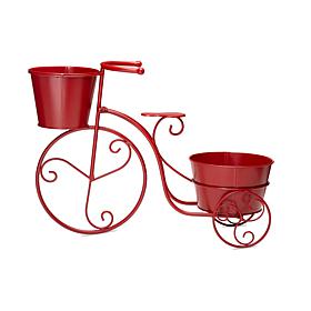 Glitzhome 21.5" Metal Red Bicycle Planter Stand