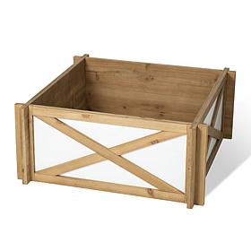 Glitzhome 24.5" Natural and White Wooden Tree Collar