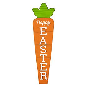 Glitzhome 41.5in H Easter Wooden and Metal Carrot Porch Decor