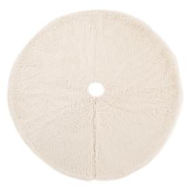 Glitzhome 48in D White Plush Christmas Tree Skirt