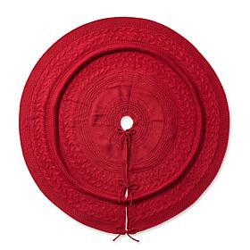 Glitzhome 52" Knitted Acrylic Red Christmas Tree Skirt