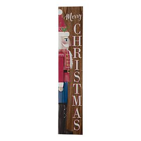 Glitzhome 60" H Wooden Christmas Nutcracker Porch Sign 