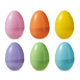 Glitzhome 60PK 3in H Easter Plastic Fillable Eggs in 6 Assorted Colors
