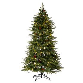 Glitzhome 6ft. Pre-Lit Green Fir Artificial Christmas Tree w/ 350 LED 