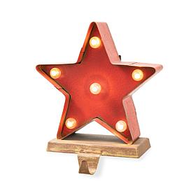 Glitzhome 7.5in. H Marquee LED Star Stocking Holder