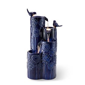 Glitzhome Ceramic Vase-Inspired Fountain with LED Lights 26.25"H