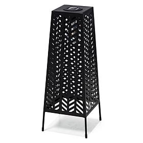 Glitzhome Metal Geometric Solar Powered Floor Lantern w/ Edison Bulb