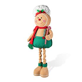 Glitzhome Telescoped Fabric Gingerbread Man Standing Decor