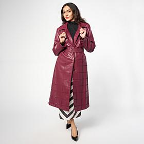 Grey by Jhoan Sebastian Grey Faux Leather Trench Coat