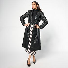 Grey by Jhoan Sebastian Grey Faux Leather Trench Coat