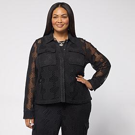 Grey by Jhoan Sebastian Grey Long-Sleeve Crochet Jacket