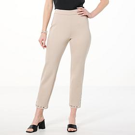 GREY by Jhoan Sebastian Grey Ponte Pant with Grommet Detail