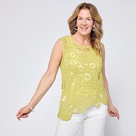 Grey by Jhoan Sebastian Grey Sleeveless Asymmetric Crochet Top